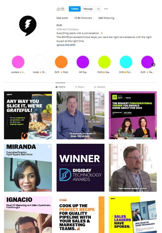 Instagram_profile_Image_showing_work_of_Drift_a_popular_conversational_marketing_platform