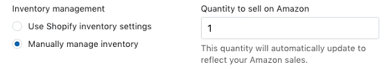 select manually manage inventory from inventory management.