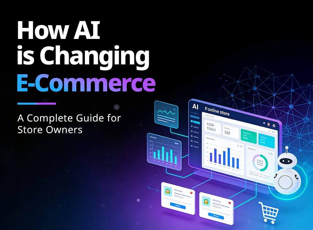 Blog banner/featured image about AI in ecommerce